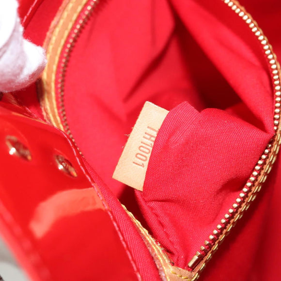 LOUIS VUITTON Monogram Vernis Reade MM Hand Bag Red Rouge M91086 LV Auth ep8844