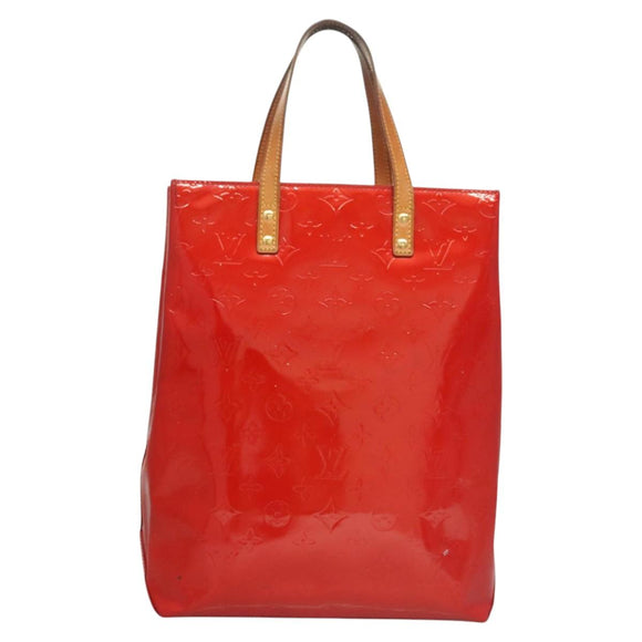 LOUIS VUITTON Monogram Vernis Reade MM Hand Bag Red Rouge M91086 LV Auth ep8844