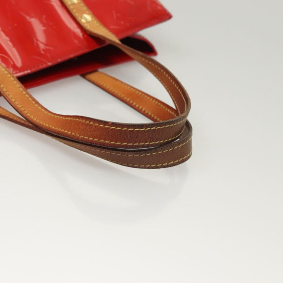 LOUIS VUITTON Monogram Vernis Reade MM Hand Bag Red Rouge M91086 LV Auth ep8844