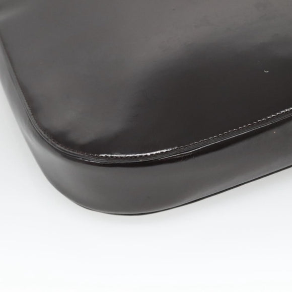 GUCCI Shoulder Bag Patent leather Brown Silver 001 3166 Auth ep8849
