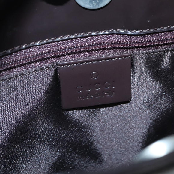 GUCCI Shoulder Bag Patent leather Brown Silver 001 3166 Auth ep8849