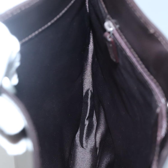 GUCCI Shoulder Bag Patent leather Brown Silver 001 3166 Auth ep8849