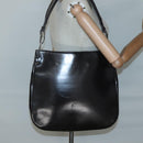 GUCCI Shoulder Bag Patent leather Brown Silver 001 3166 Auth ep8849-23
