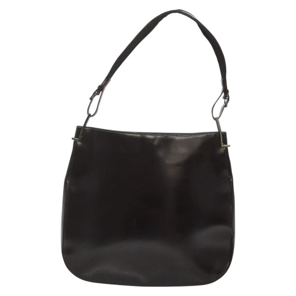 GUCCI Shoulder Bag Patent leather Brown Silver 001 3166 Auth ep8849