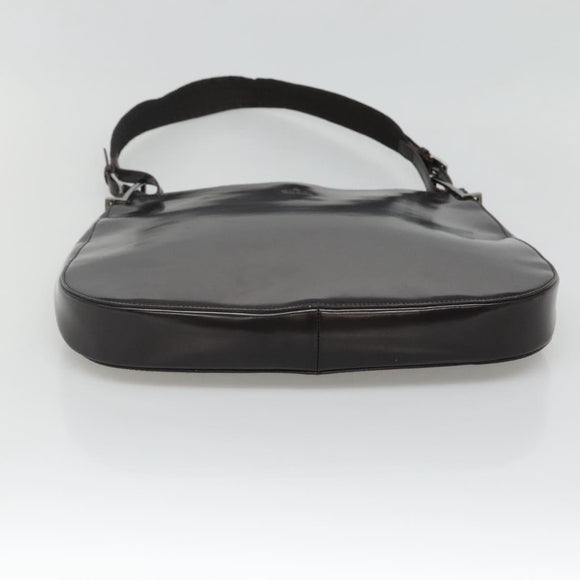 GUCCI Shoulder Bag Patent leather Brown Silver 001 3166 Auth ep8849