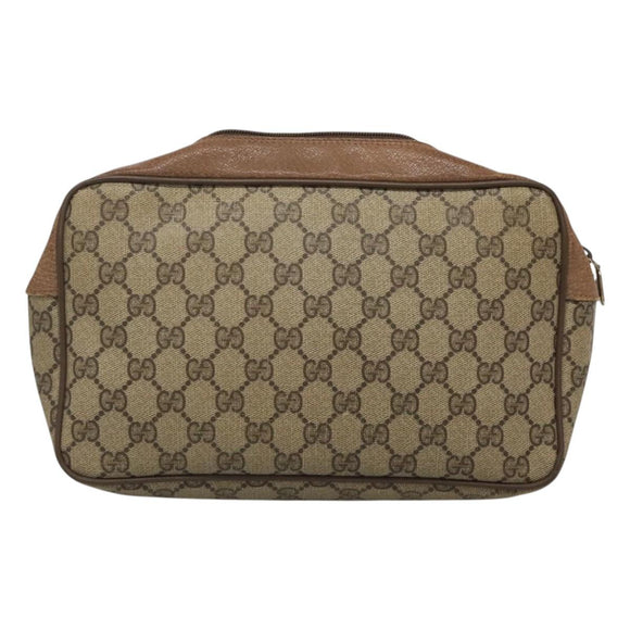 GUCCI GG Supreme Clutch Bag PVC Beige 89 01 044 Auth ep8864