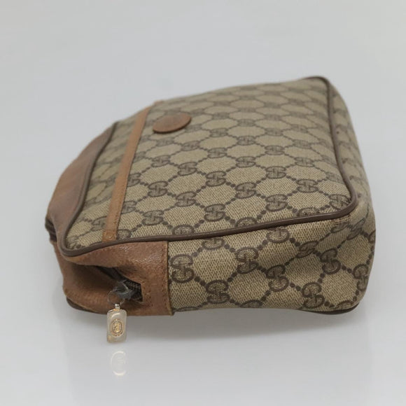 GUCCI GG Supreme Clutch Bag PVC Beige 89 01 044 Auth ep8864