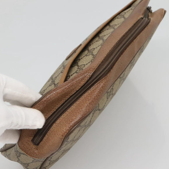 GUCCI GG Supreme Clutch Bag PVC Beige 89 01 044 Auth ep8864