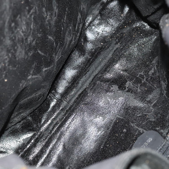 GUCCI Bamboo Shoulder Bag Suede Black Gold 001 1577 2615 Auth ep8865