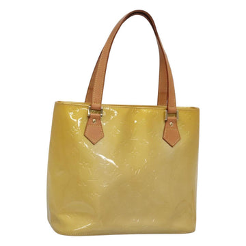 LOUIS VUITTON Monogram Vernis Houston Hand Bag Beige M91004 LV Auth ep8871