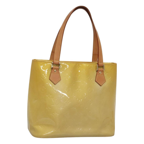 LOUIS VUITTON Monogram Vernis Houston Hand Bag Beige M91004 LV Auth ep8871