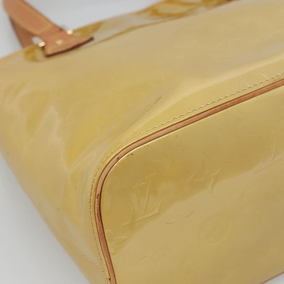 LOUIS VUITTON Monogram Vernis Houston Hand Bag Beige M91004 LV Auth ep8871