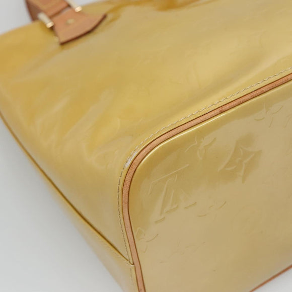 LOUIS VUITTON Monogram Vernis Houston Hand Bag Beige M91004 LV Auth ep8871