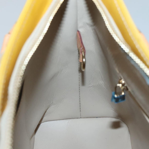 LOUIS VUITTON Monogram Vernis Houston Hand Bag Beige M91004 LV Auth ep8871