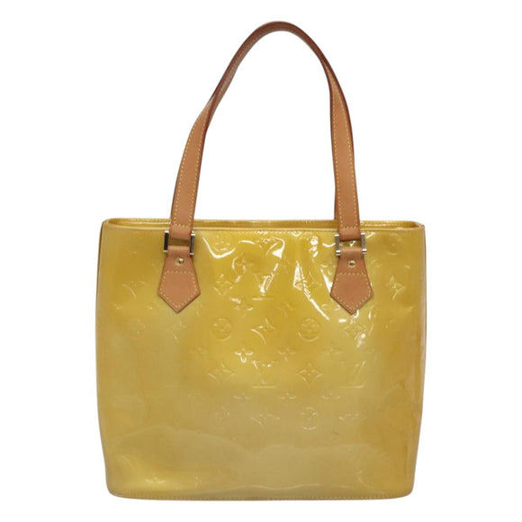 LOUIS VUITTON Monogram Vernis Houston Hand Bag Beige M91004 LV Auth ep8871
