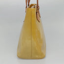 LOUIS VUITTON Monogram Vernis Houston Hand Bag Beige M91004 LV Auth ep8871-4