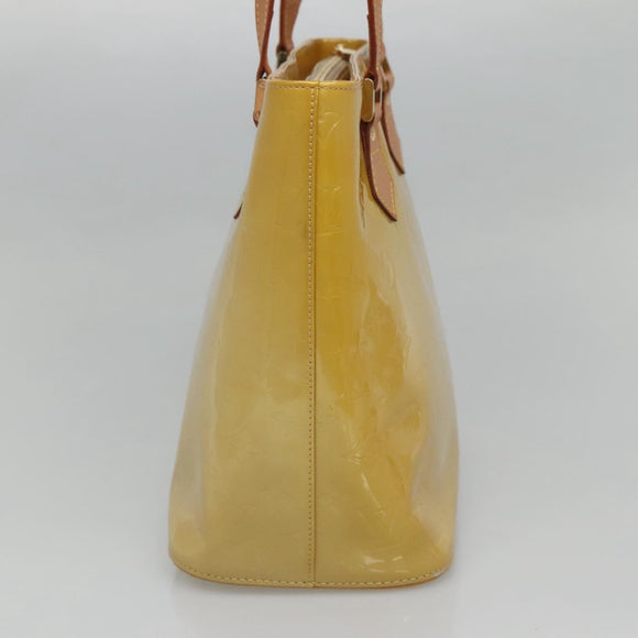 LOUIS VUITTON Monogram Vernis Houston Hand Bag Beige M91004 LV Auth ep8871