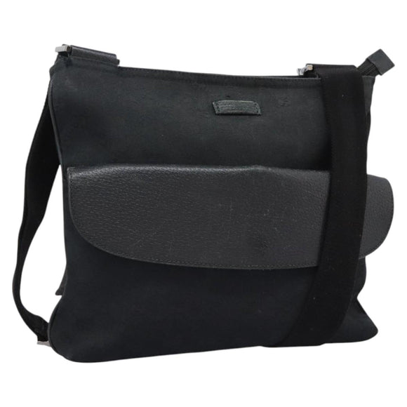 GUCCI GG Canvas Shoulder Bag Black Silver 256100 Auth ep8911