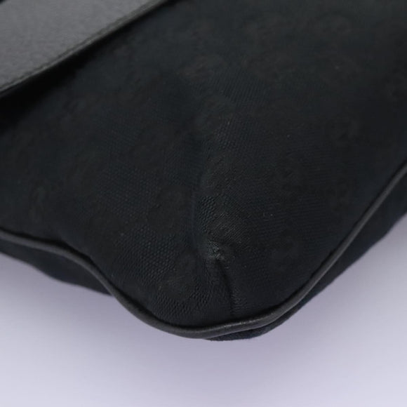 GUCCI GG Canvas Shoulder Bag Black Silver 256100 Auth ep8911