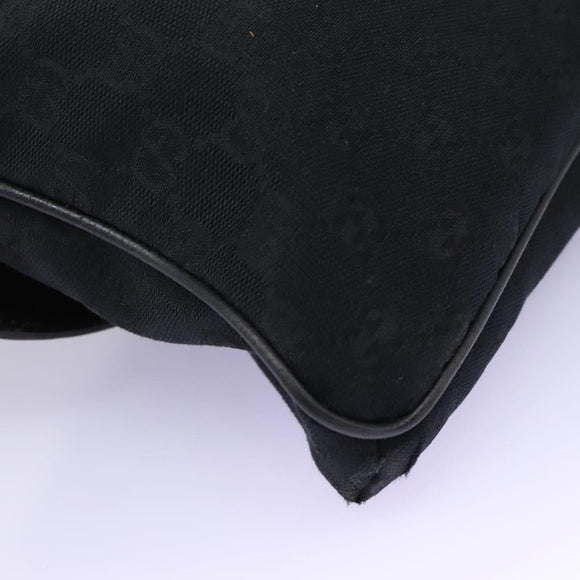 GUCCI GG Canvas Shoulder Bag Black Silver 256100 Auth ep8911