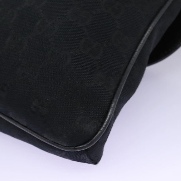 GUCCI GG Canvas Shoulder Bag Black Silver 256100 Auth ep8911