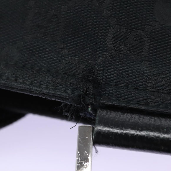 GUCCI GG Canvas Shoulder Bag Black Silver 256100 Auth ep8911