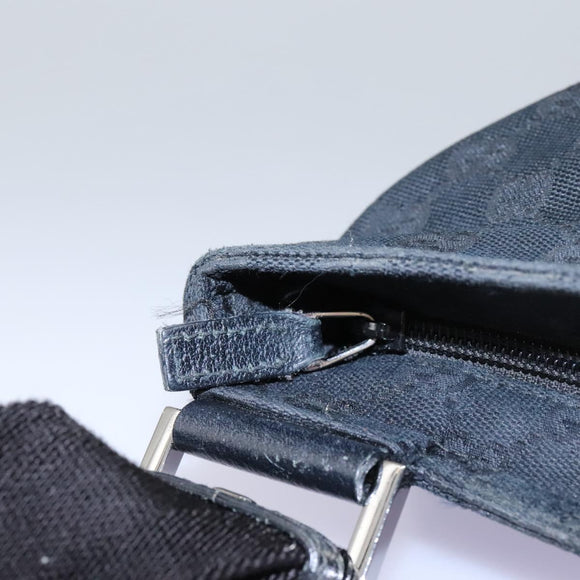 GUCCI GG Canvas Shoulder Bag Black Silver 256100 Auth ep8911