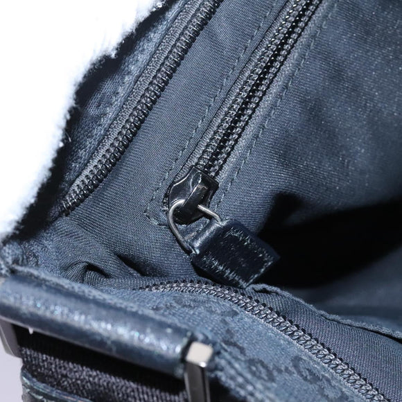 GUCCI GG Canvas Shoulder Bag Black Silver 256100 Auth ep8911