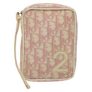 Christian Dior Trotter Canvas Pouch PVC Pink Silver Auth ep8923-13