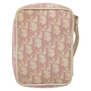 Christian Dior Trotter Canvas Pouch PVC Pink Silver Auth ep8923-2