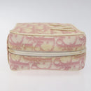 Christian Dior Trotter Canvas Pouch PVC Pink Silver Auth ep8923-6