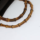 GUCCI Bamboo Hand Bag Leather Brown Gold Auth ep8928-7