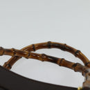 GUCCI Bamboo Hand Bag Leather Brown Gold Auth ep8928-8