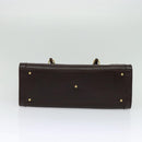 GUCCI Bamboo Hand Bag Leather Brown Gold Auth ep8928-5