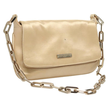 GUCCI Chain Shoulder Bag Satin Gold 007 1705 2033 Auth ep8929