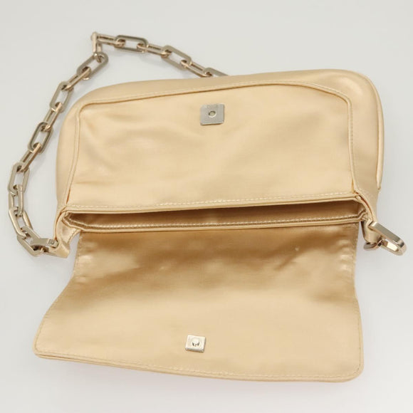 GUCCI Chain Shoulder Bag Satin Gold 007 1705 2033 Auth ep8929