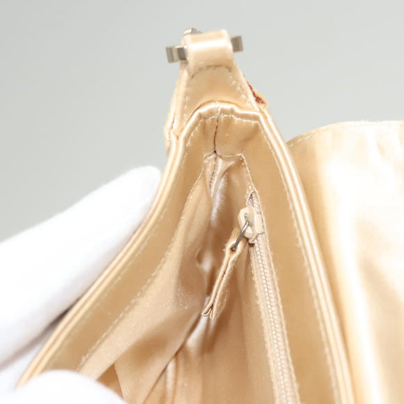 GUCCI Chain Shoulder Bag Satin Gold 007 1705 2033 Auth ep8929