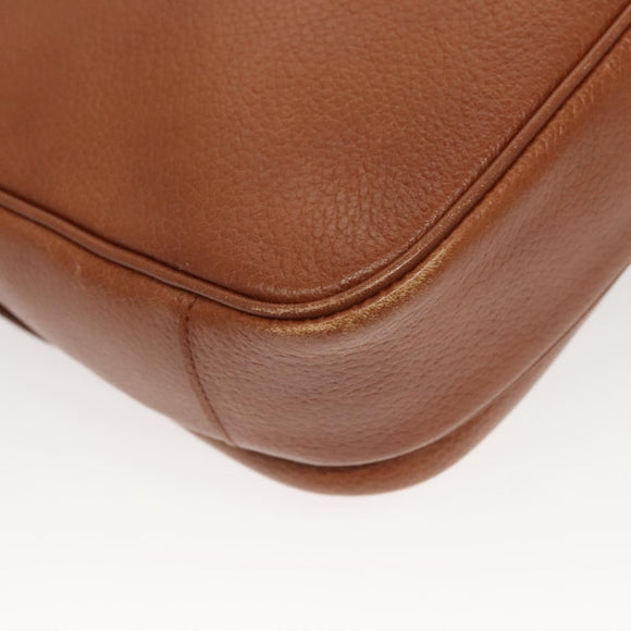 Burberrys Shoulder Bag Leather Brown Gold Auth ep8934