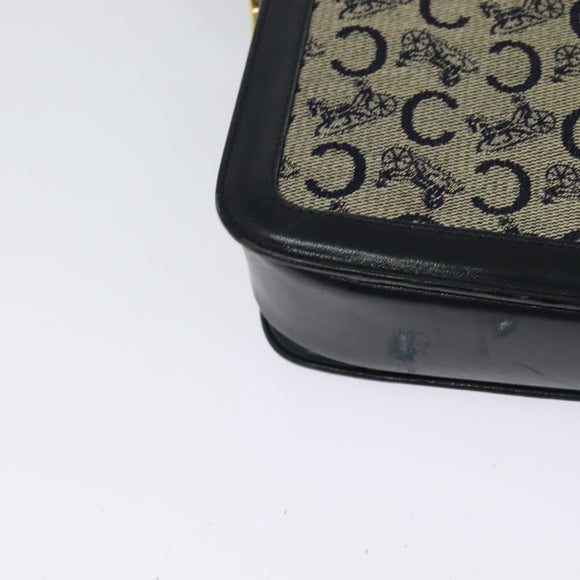 CELINE C Sulky Shoulder Bag Canvas Navy Gold Auth ep8935