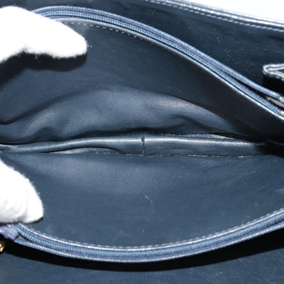 CELINE C Sulky Shoulder Bag Canvas Navy Gold Auth ep8935