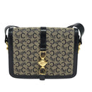 CELINE C Sulky Shoulder Bag Canvas Navy Gold Auth ep8935-2
