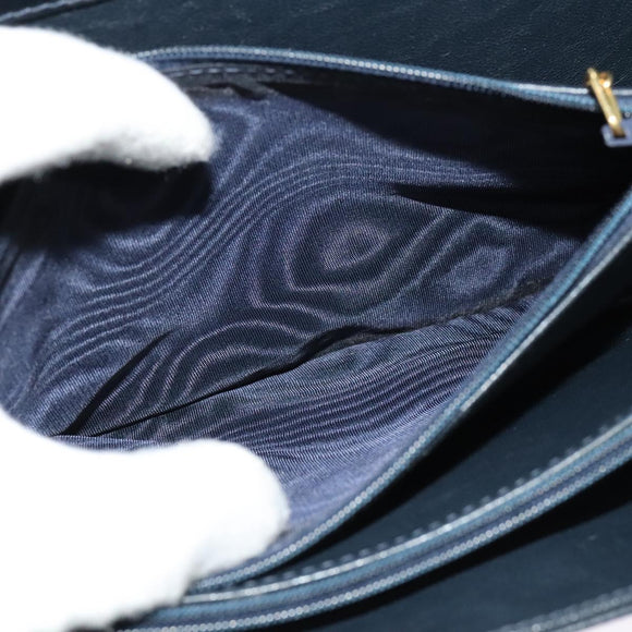 CELINE C Sulky Shoulder Bag Canvas Navy Gold Auth ep8935