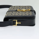 CELINE C Sulky Shoulder Bag Canvas Navy Gold Auth ep8935-4