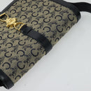 CELINE C Sulky Shoulder Bag Canvas Navy Gold Auth ep8935-6