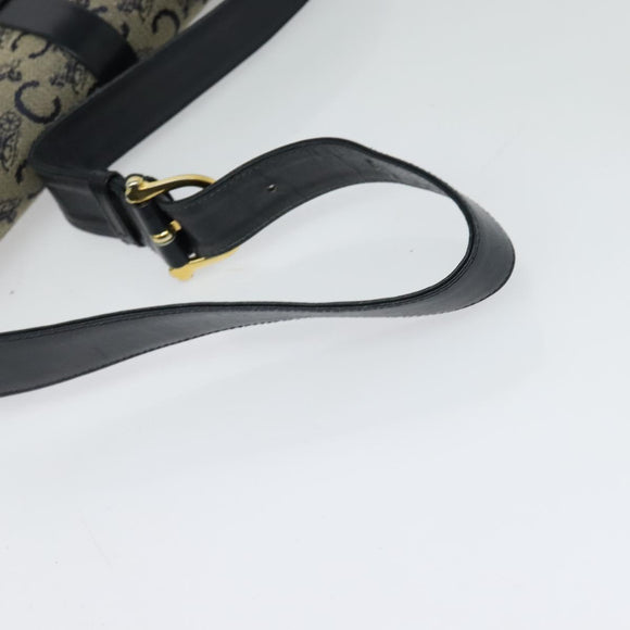 CELINE C Sulky Shoulder Bag Canvas Navy Gold Auth ep8935