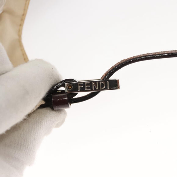 FENDI Shoulder Bag Canvas White Auth ep8951