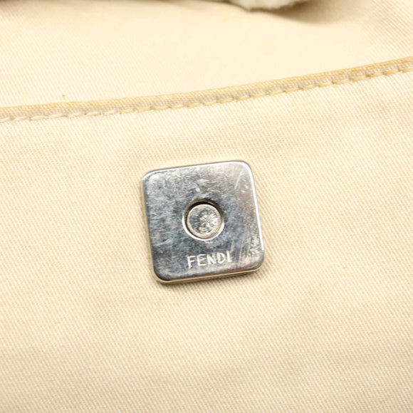 FENDI Shoulder Bag Canvas White Auth ep8951