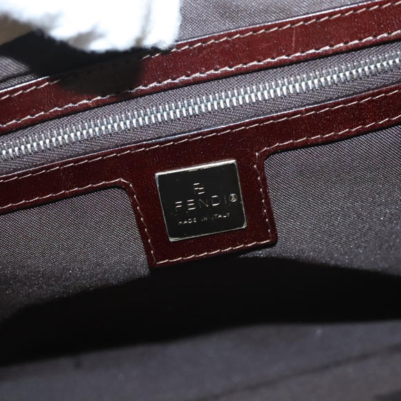 FENDI Shoulder Bag Canvas White Auth ep8951