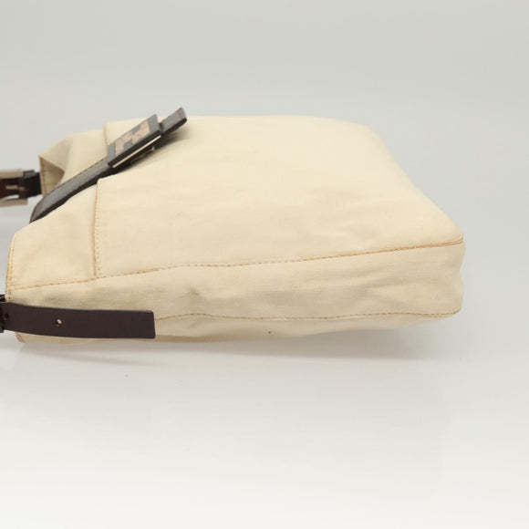 FENDI Shoulder Bag Canvas White Auth ep8951