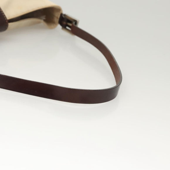 FENDI Shoulder Bag Canvas White Auth ep8951